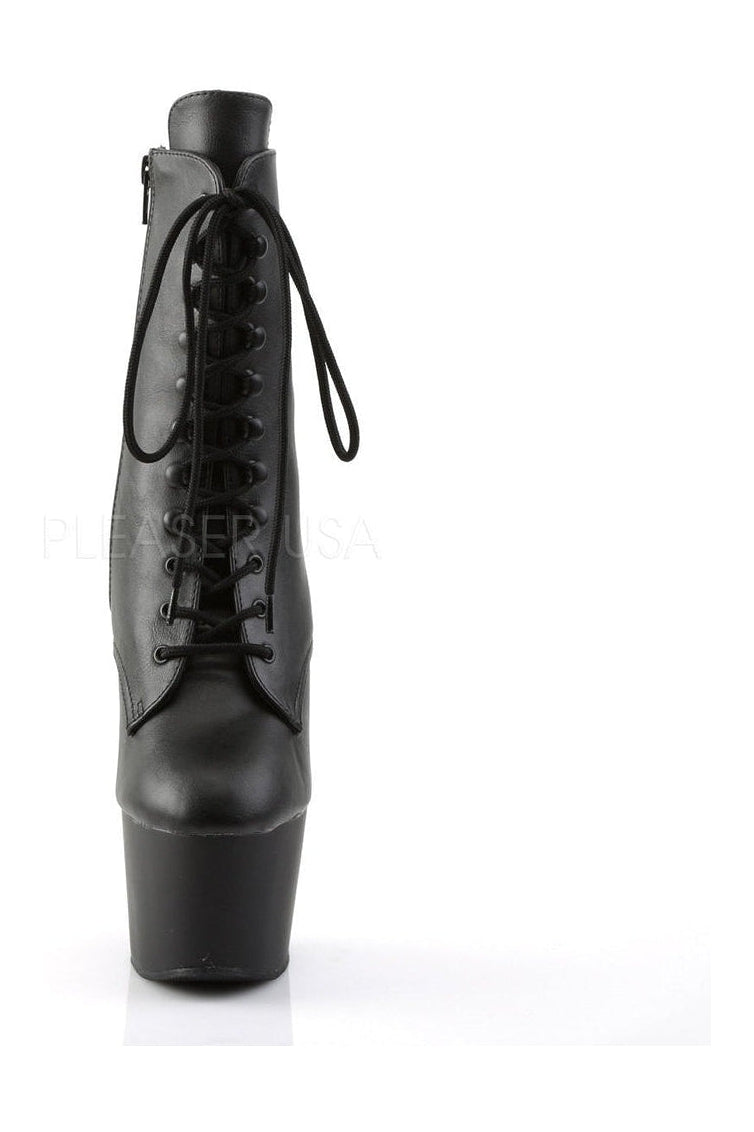 ADORE-1020 Platform Boot | Black Faux Leather-Pleaser-Ankle Boots-SEXYSHOES.COM