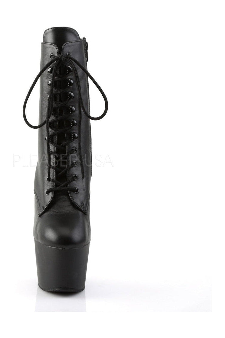ADORE-1020 Platform Boot | Black Genuine Leather-Pleaser-Ankle Boots-SEXYSHOES.COM