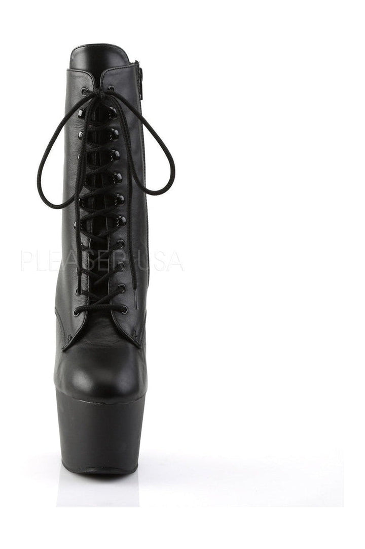 ADORE-1020 Platform Boot  | Black Genuine Leather