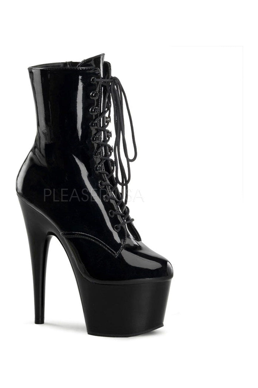 ADORE-1020 Platform Boot | Black Patent-Pleaser-Black-Ankle Boots-SEXYSHOES.COM
