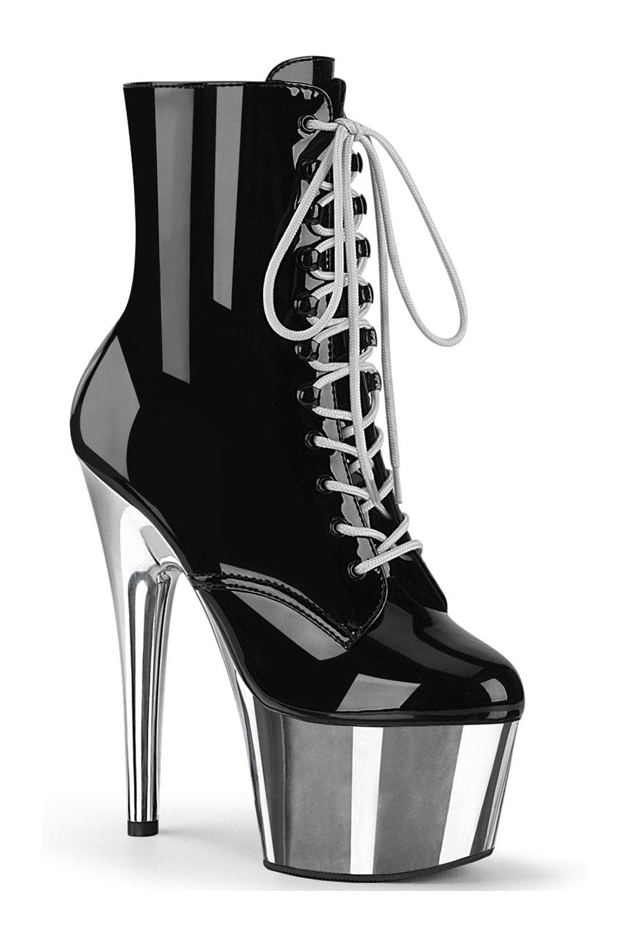 ADORE-1020 Stripper Boot | Black Patent-Ankle Boots-Pleaser-Black-8-Patent-SEXYSHOES.COM