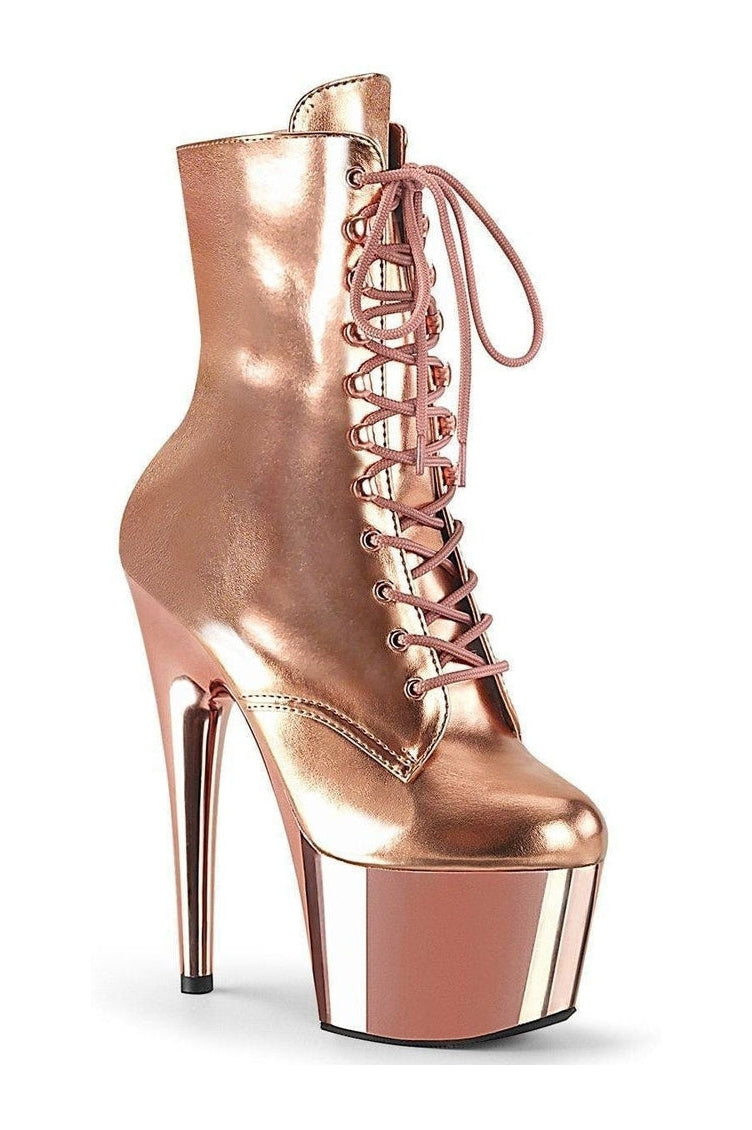 ADORE-1020 Stripper Platform Boot | Gold Faux Leather-Pleaser-SEXYSHOES.COM