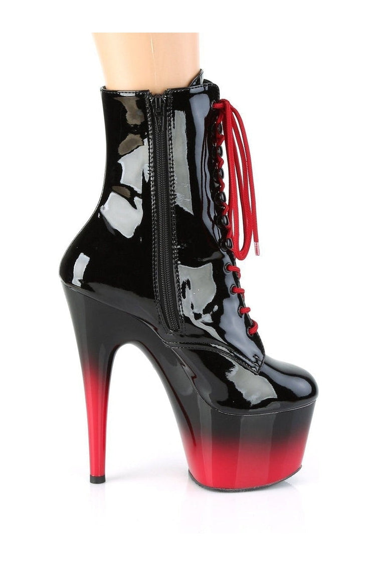 ADORE-1020BR-H Stripper Boot | Black Patent-Ankle Boots-Pleaser-SEXYSHOES.COM