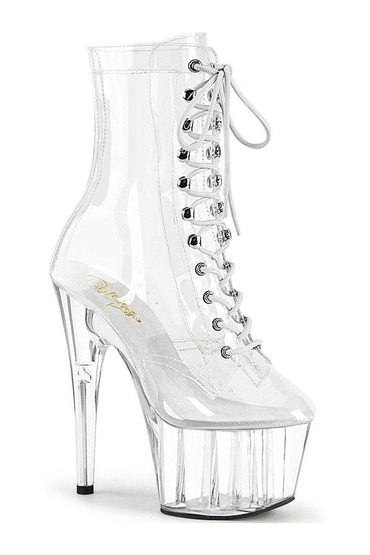 Pleaser ADORE-1020C Ankle Boot in Clear Vinyl from SexyShoes.com