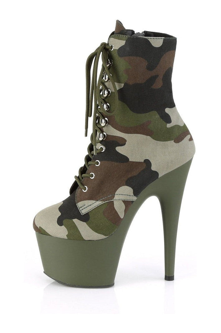 Pleaser ADORE-1020CAMO Exotic Boot in Kahki Fabric