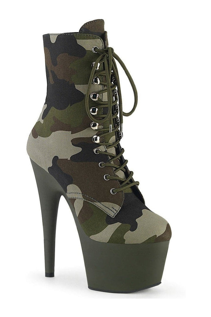 Pleaser Kahki Ankle Boots Platform Stripper Shoes | Buy at Sexyshoes.com