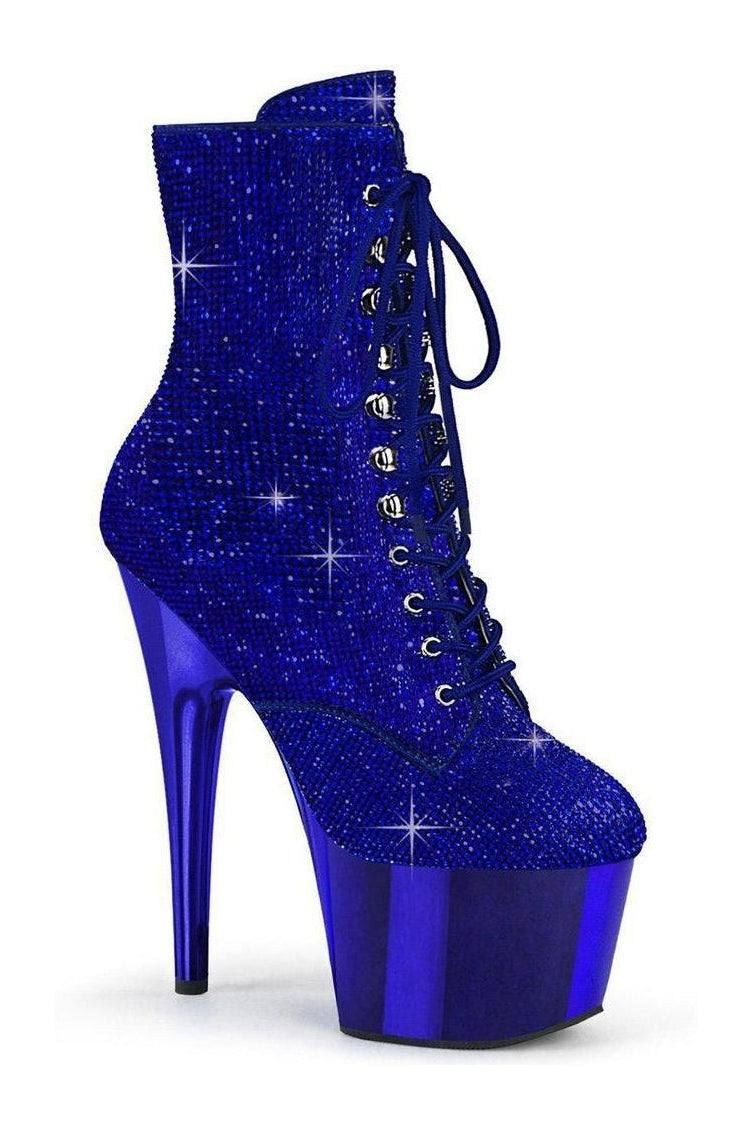 Pleaser ADORE-1020CHRS Ankle Boot in Blue Faux Suede from SexyShoes.com