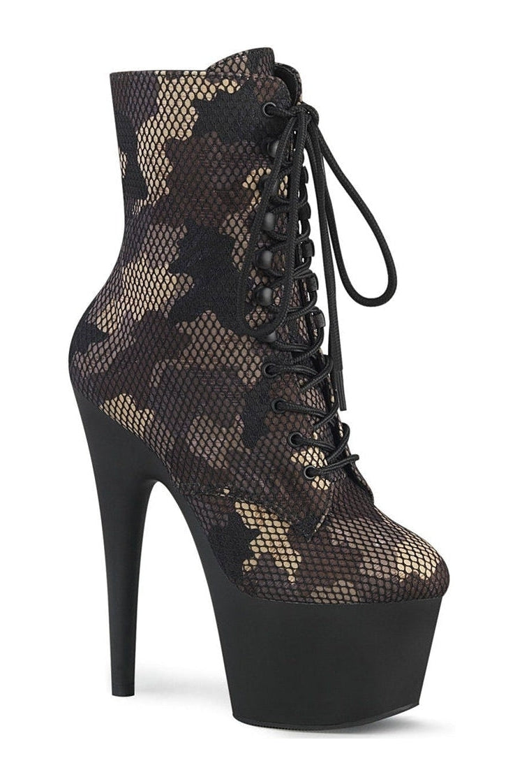 ADORE-1020CM Exotic Ankle Boot | Green Fabric-Ankle Boots-Pleaser-Green-12-Fabric-SEXYSHOES.COM