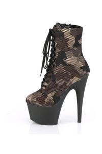 Pleaser ADORE-1020CM Exotic Ankle Boot in Green Fabric