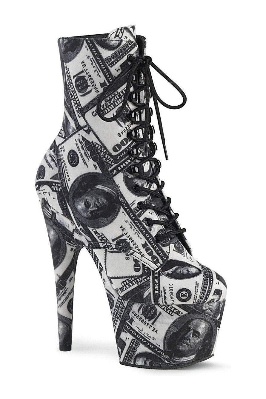 Pleaser ADORE-1020DP Exotic Boot in White Fabric from SexyShoes.com