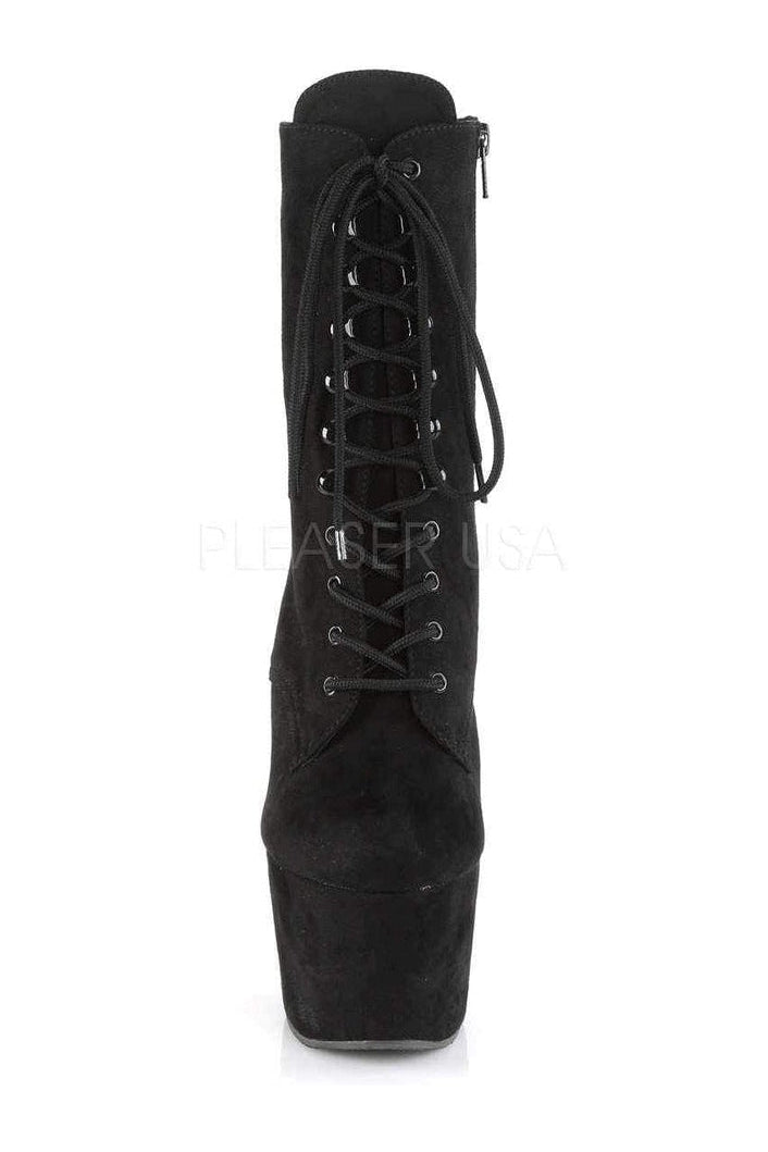 ADORE-1020FS Platform Ankle Boot | Black Faux Leather-Pleaser-SEXYSHOES.COM
