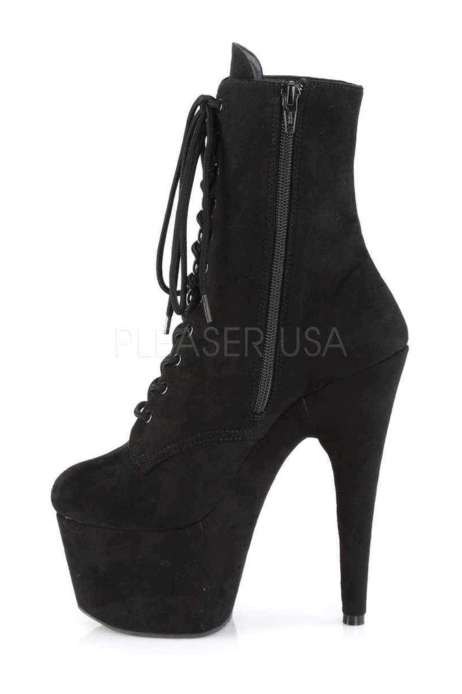 Pleaser ADORE-1020FS Platform Ankle Boot in Black Faux Leather