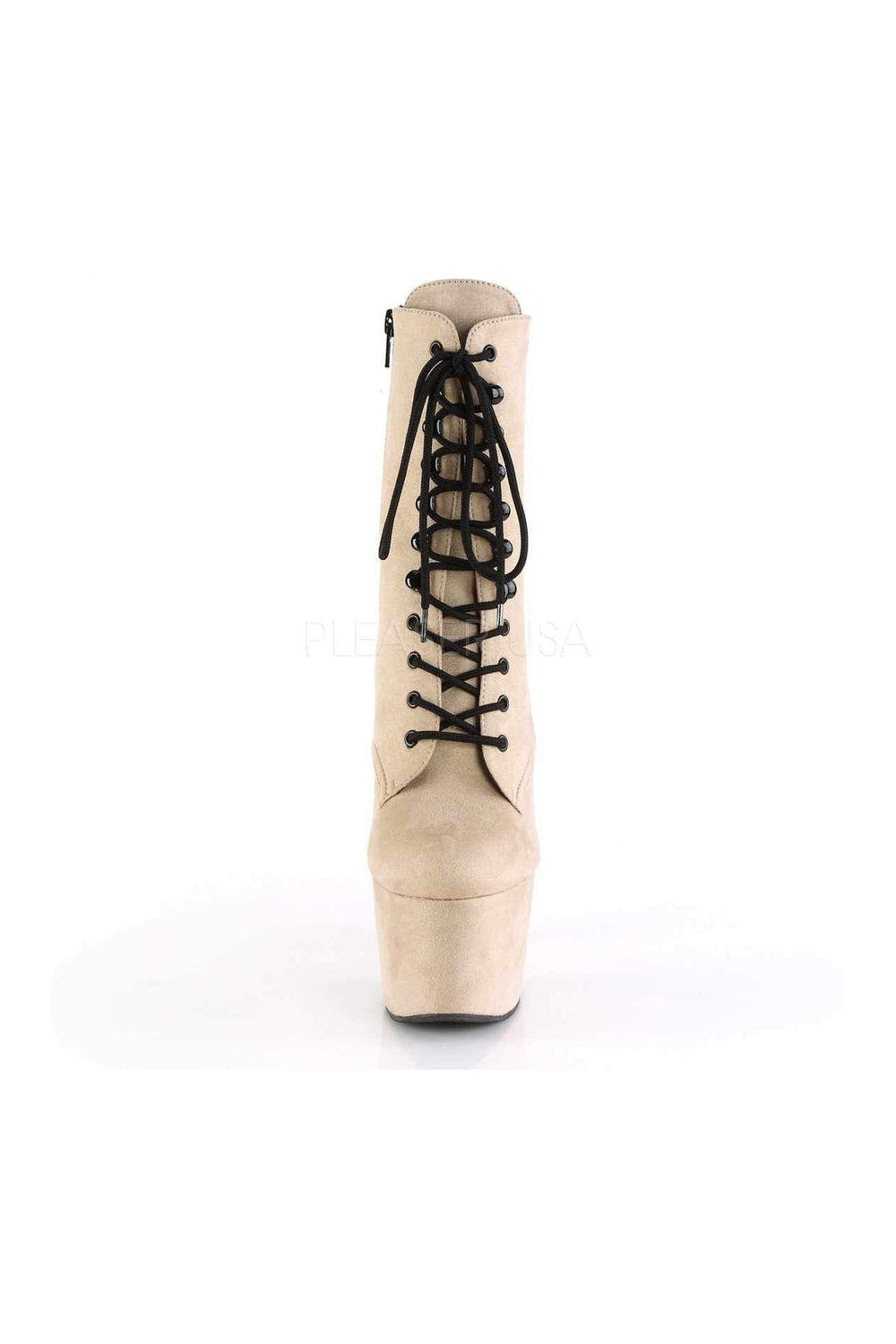 Pleaser ADORE-1020FS Platform Ankle Boot in Nude Faux Leather