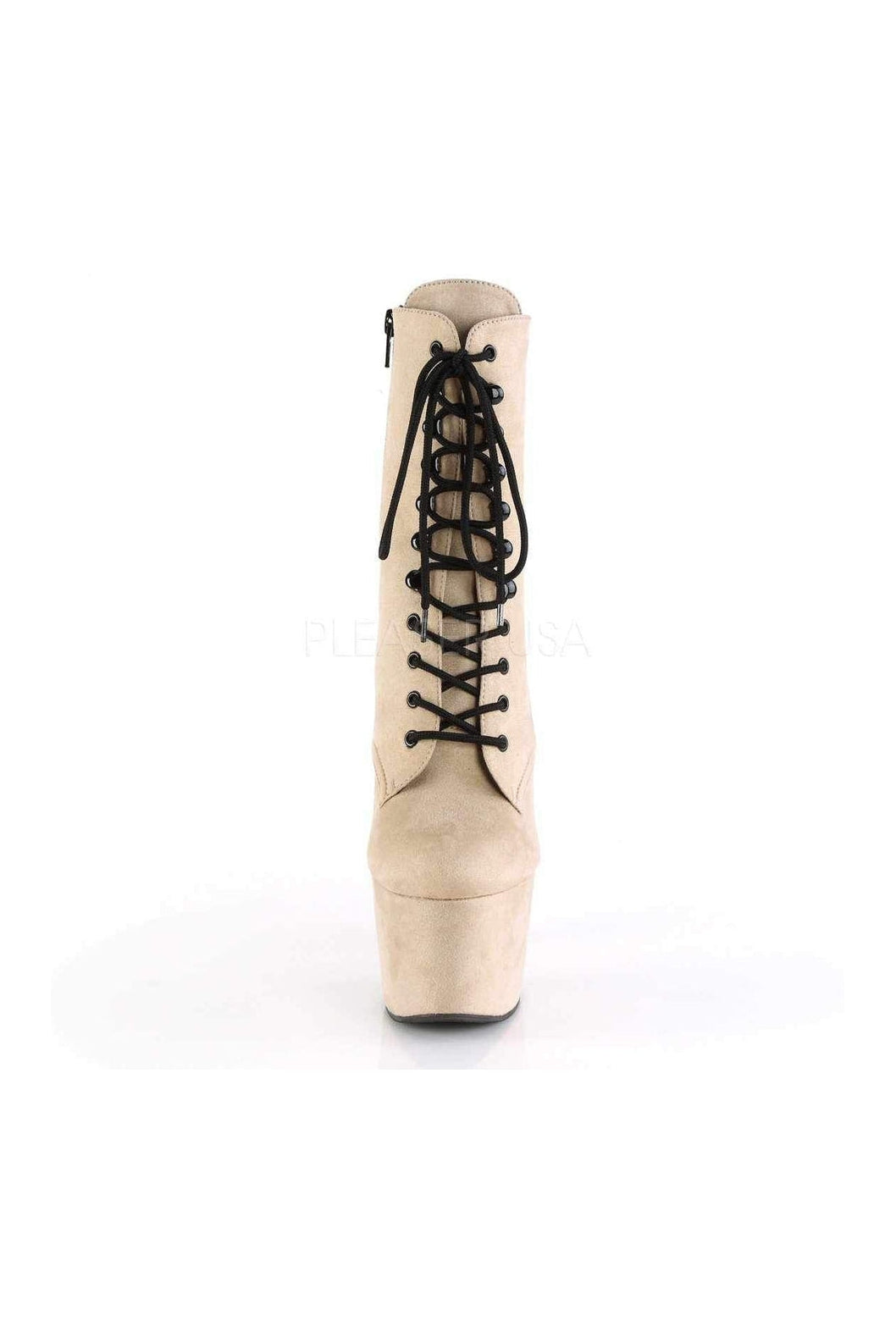 Pleaser ADORE-1020FS Platform Ankle Boot in Nude Faux Leather