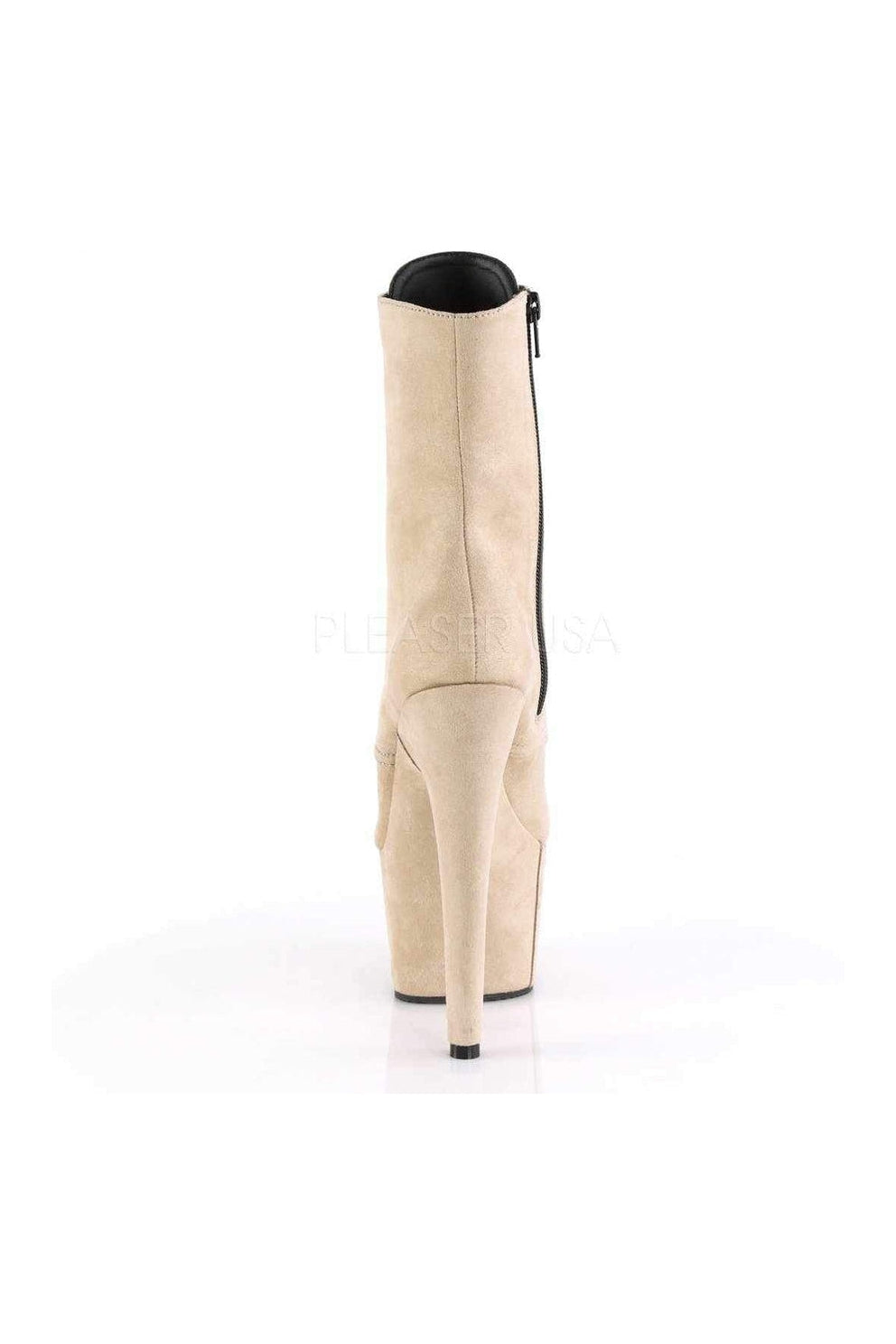 Pleaser ADORE-1020FS Platform Ankle Boot in Nude Faux Leather