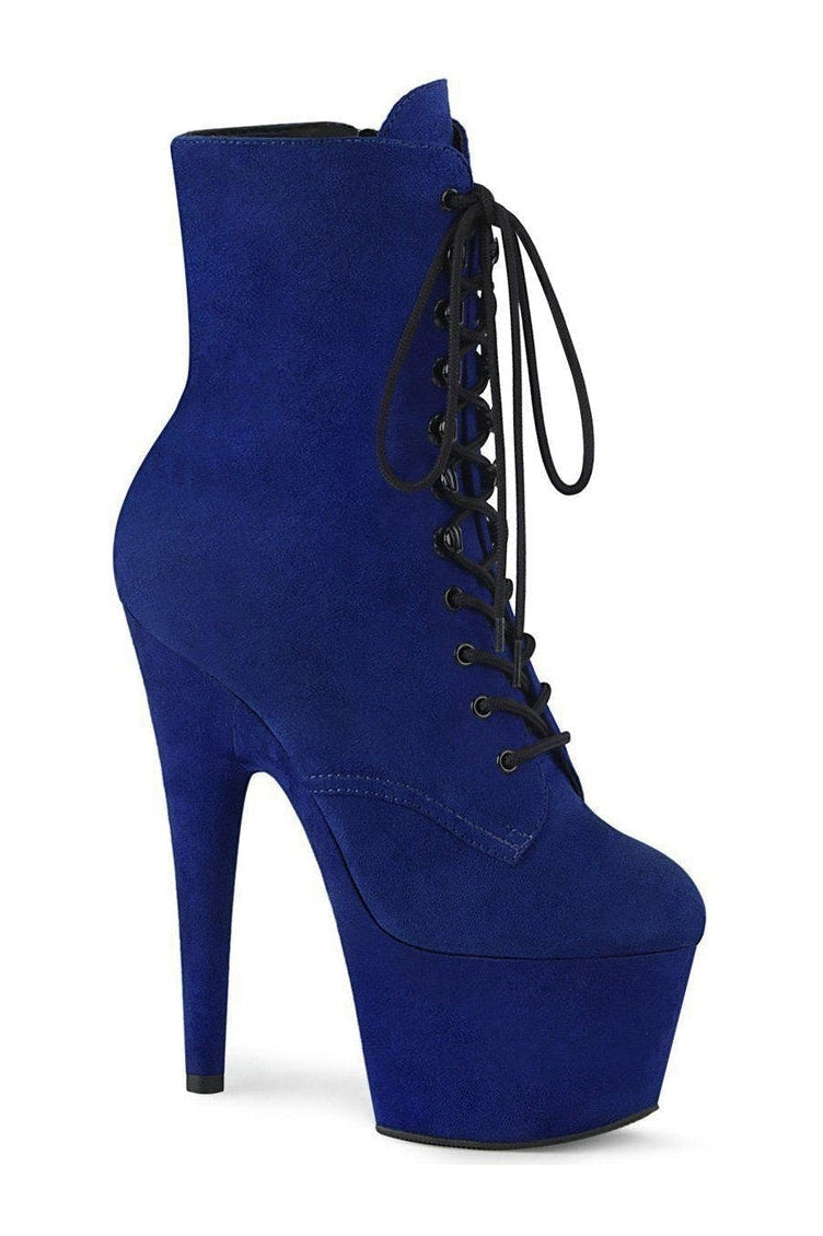 ADORE-1020FS Stripper Ankle Boot-Ankle Boots-Pleaser-Blue-12-Faux Suede-SEXYSHOES.COM