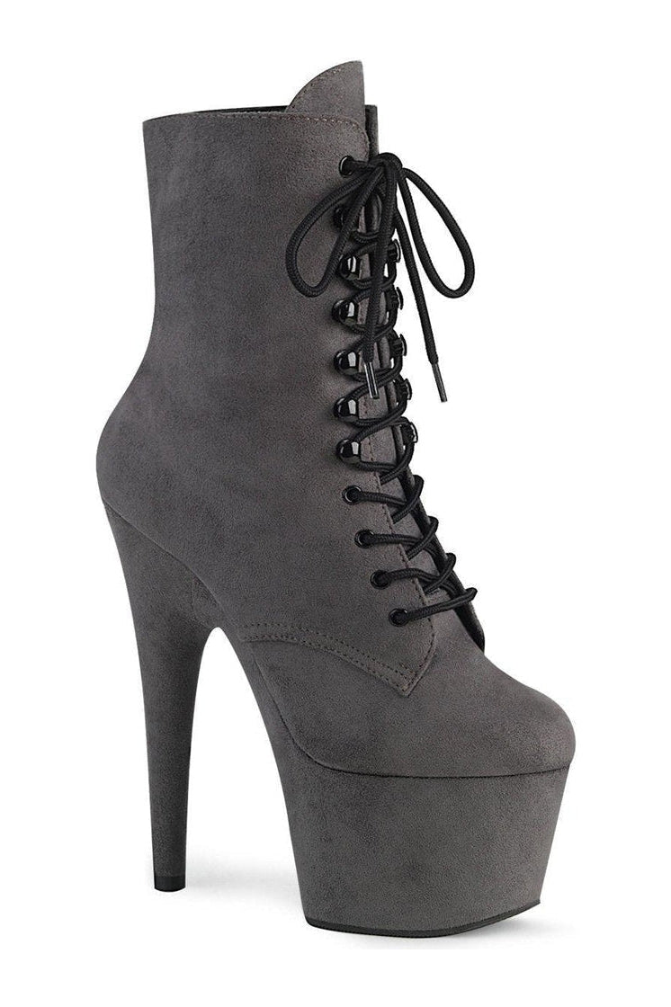 Pleaser ADORE-1020FS Exotic Ankle Boot in Grey Faux Suede from SexyShoes.com