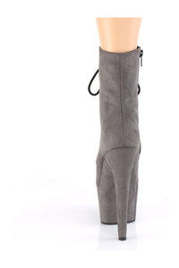 Pleaser ADORE-1020FS Exotic Ankle Boot in Grey Faux Suede
