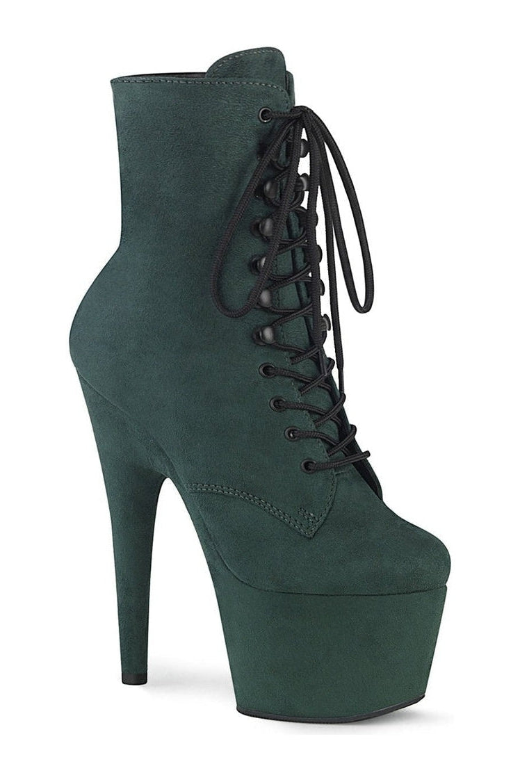 ADORE-1020FS Stripper Boot | Green Faux Suede-Ankle Boots-Pleaser-Green-5-Faux Suede-SEXYSHOES.COM