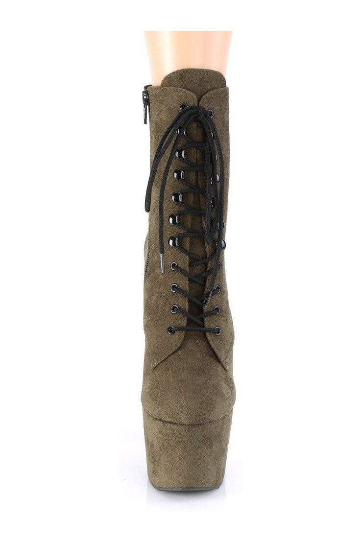 Pleaser ADORE-1020FS Exotic Boot in Green Faux Suede