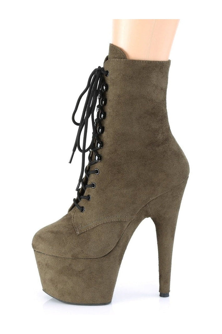 ADORE-1020FS Stripper Boot | Green Faux Suede-Ankle Boots-Pleaser-SEXYSHOES.COM