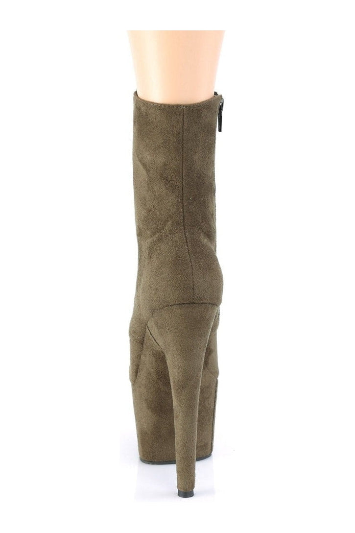 Pleaser ADORE-1020FS Exotic Boot in Green Faux Suede