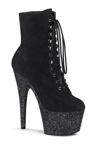 Pleaser ADORE-1020FSMG Exotic Ankle Boot in Black Faux Suede from SexyShoes.com