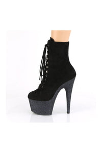 Pleaser ADORE-1020FSMG Exotic Ankle Boot in Black Faux Suede