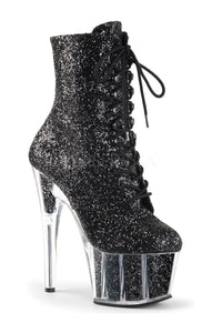 Pleaser ADORE-1020G Platform Boot in Black Glitter from SexyShoes.com