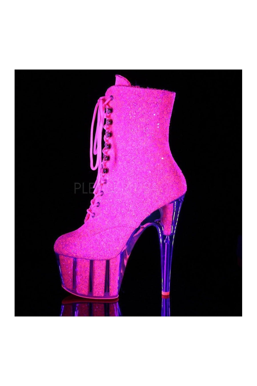Pleaser ADORE-1020G Platform Boot in Neon Glitter