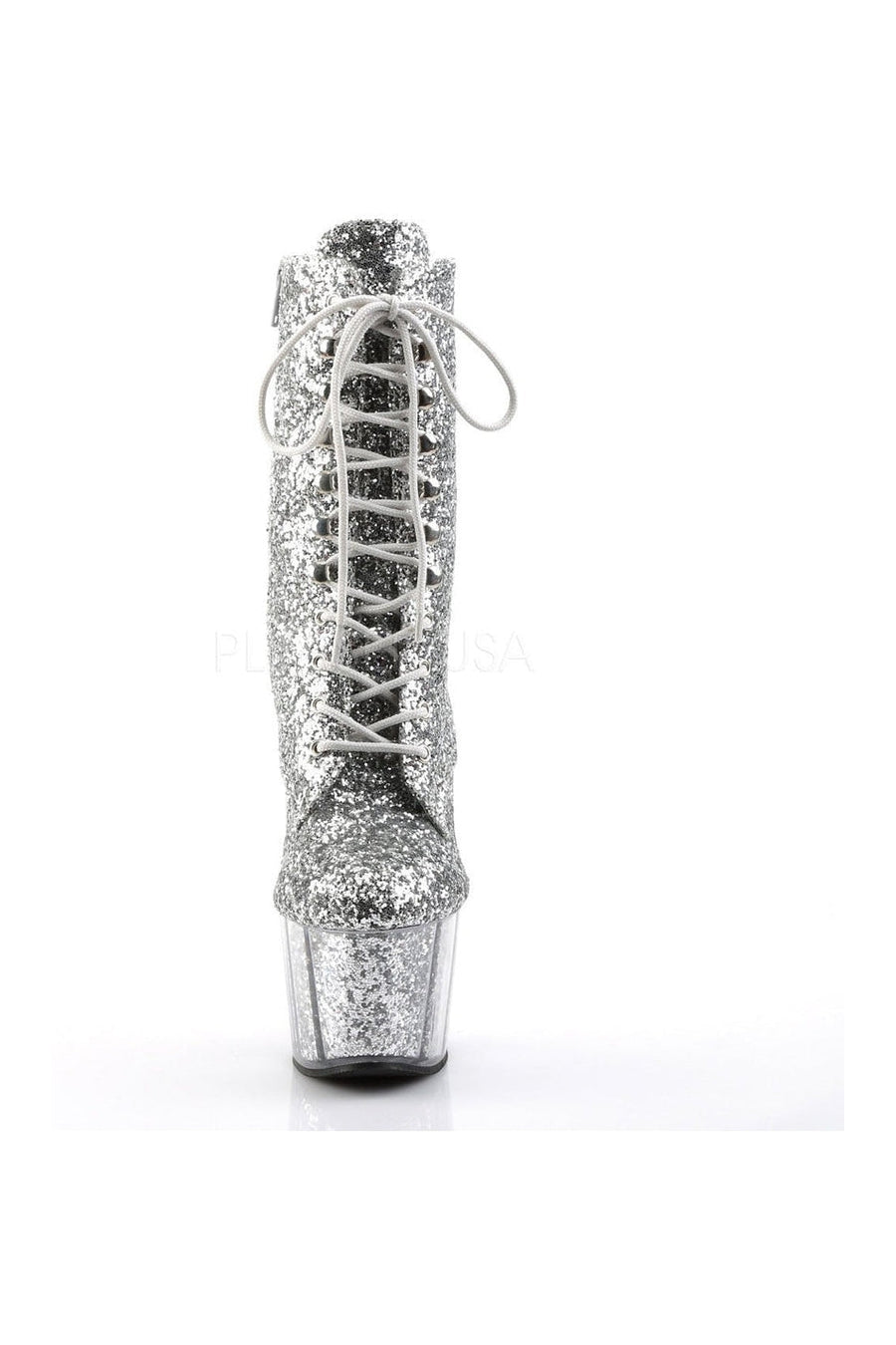 Pleaser ADORE-1020G Platform Boot in Silver Glitter