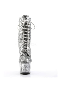 Pleaser ADORE-1020G Platform Boot in Silver Glitter