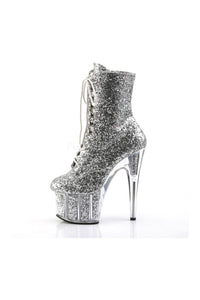 Pleaser ADORE-1020G Platform Boot in Silver Glitter
