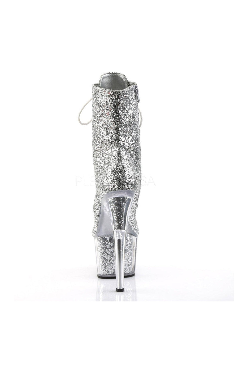 Pleaser ADORE-1020G Platform Boot in Silver Glitter