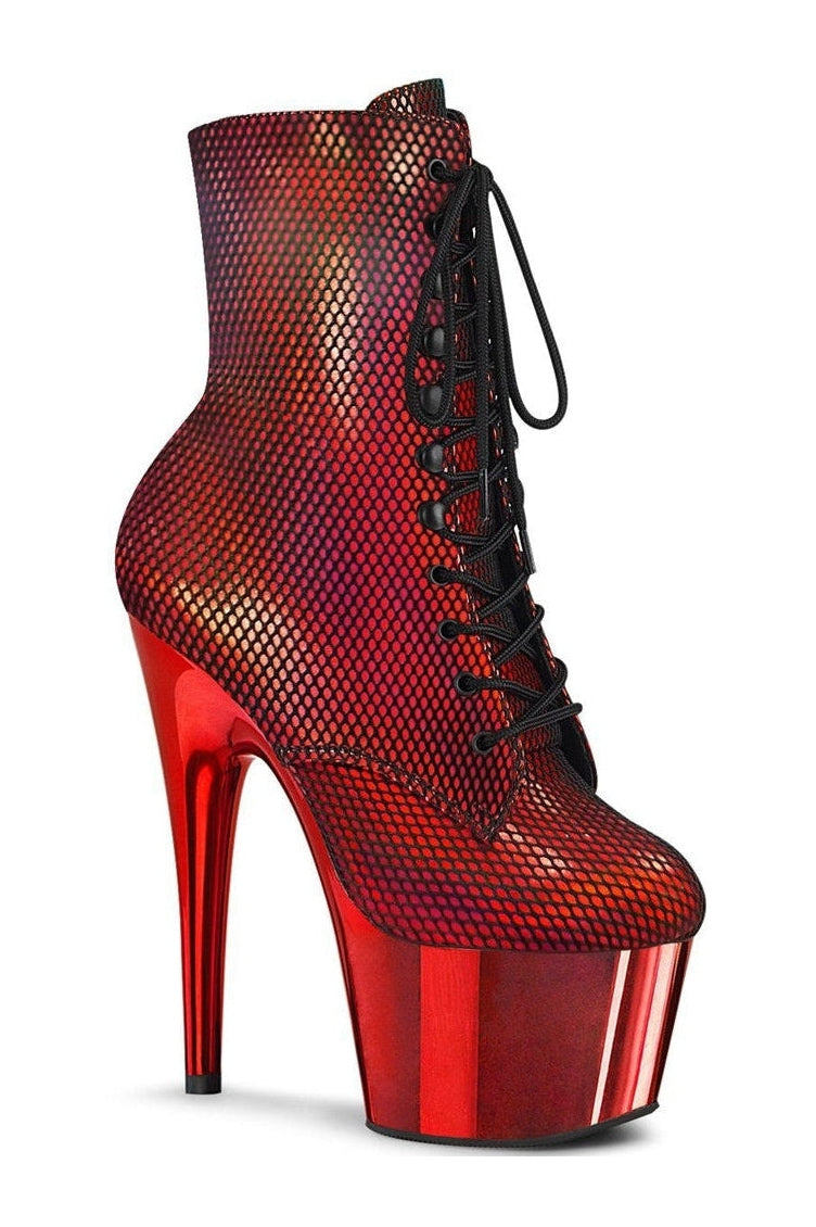 ADORE-1020HFN Stripper Boot | Hologram Faux Leather-Ankle Boots-Pleaser-Hologram-8-Faux Leather-SEXYSHOES.COM