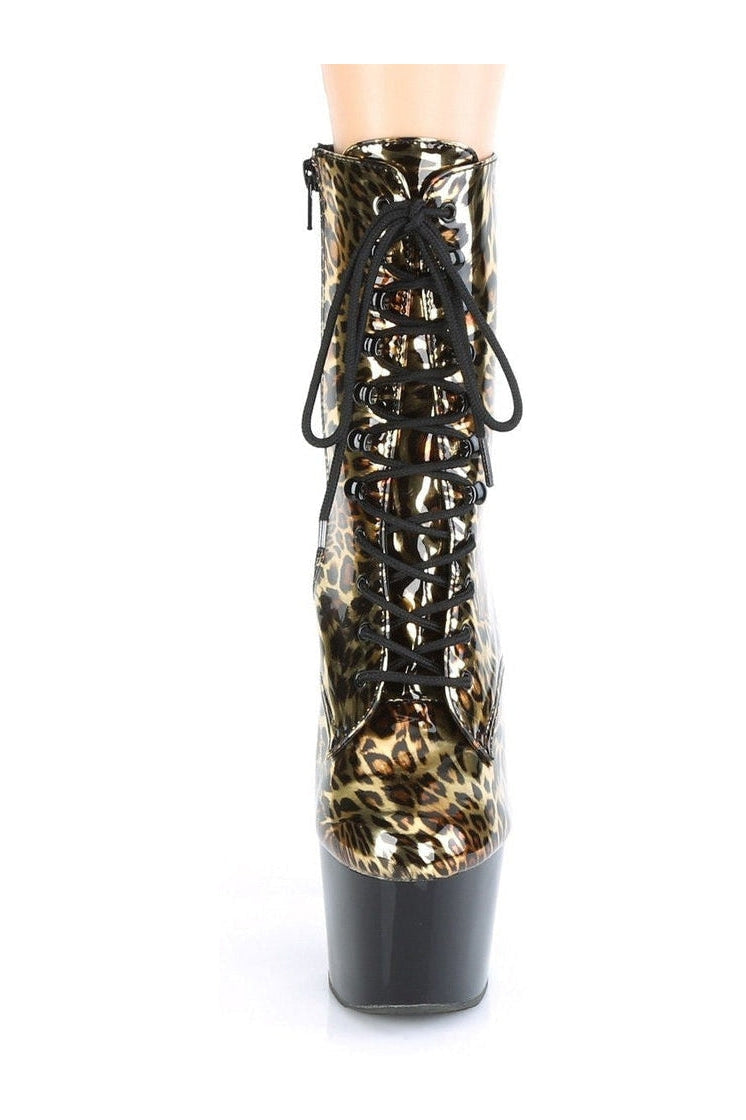 ADORE-1020LP Stripper Boot | Gold Faux Leather-Ankle Boots-Pleaser-SEXYSHOES.COM