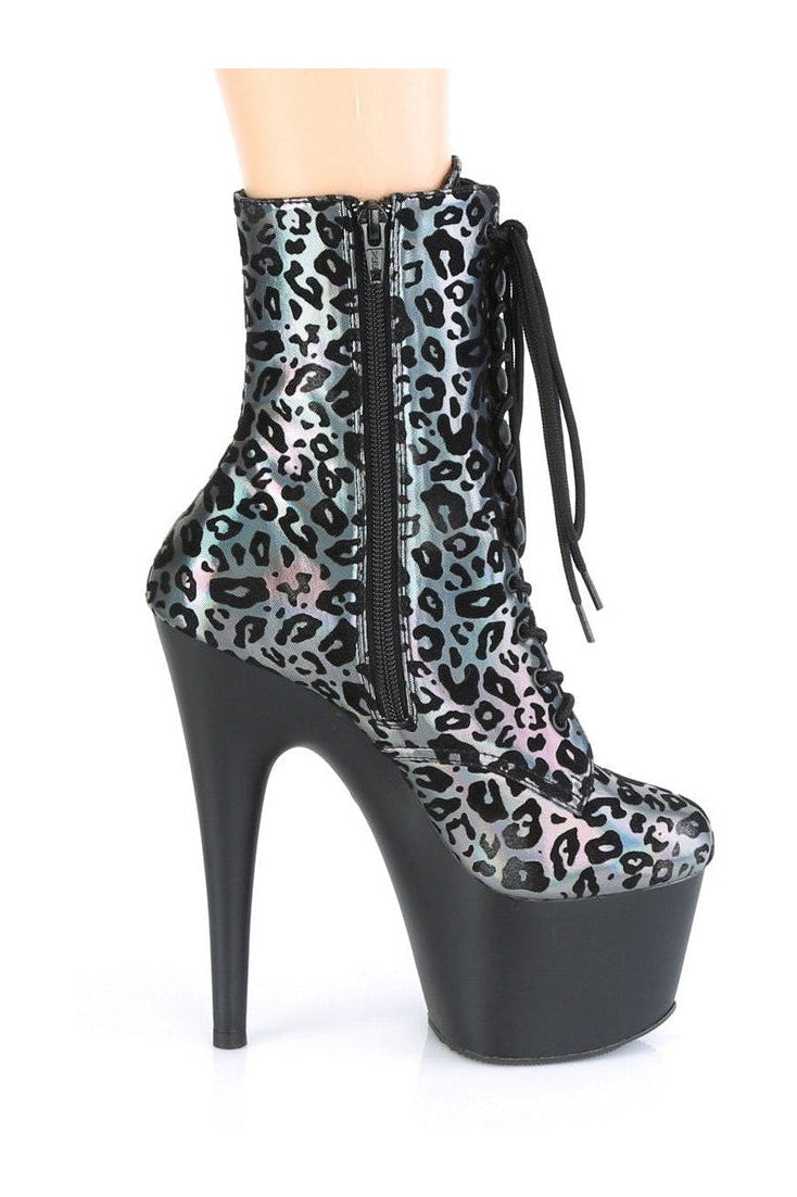 ADORE-1020LP Stripper Boot | Hologram Faux Leather-Ankle Boots-Pleaser-SEXYSHOES.COM