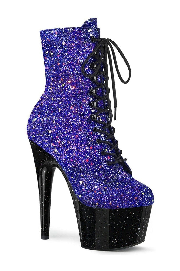 Pleaser ADORE-1020MG Exotic Boot in Blue Glitter from SexyShoes.com