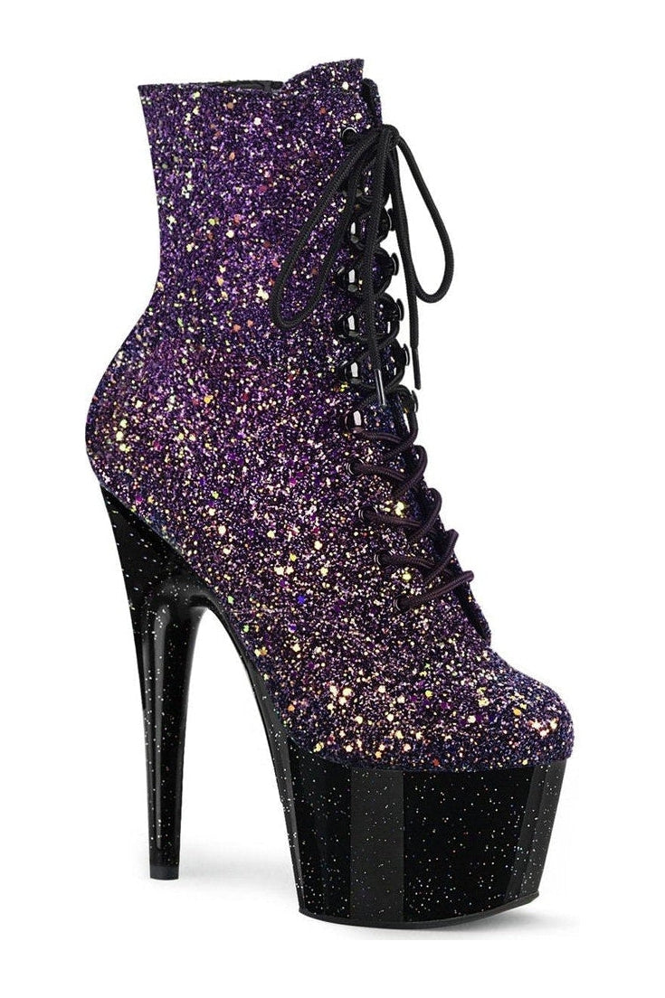 ADORE-1020OMBG Stripper Boot | Purple Glitter-Ankle Boots-Pleaser-Purple-10-Glitter-SEXYSHOES.COM