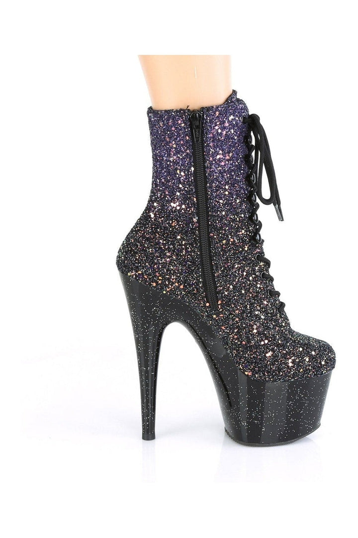 ADORE-1020OMBG Stripper Boot | Purple Glitter-Ankle Boots-Pleaser-SEXYSHOES.COM