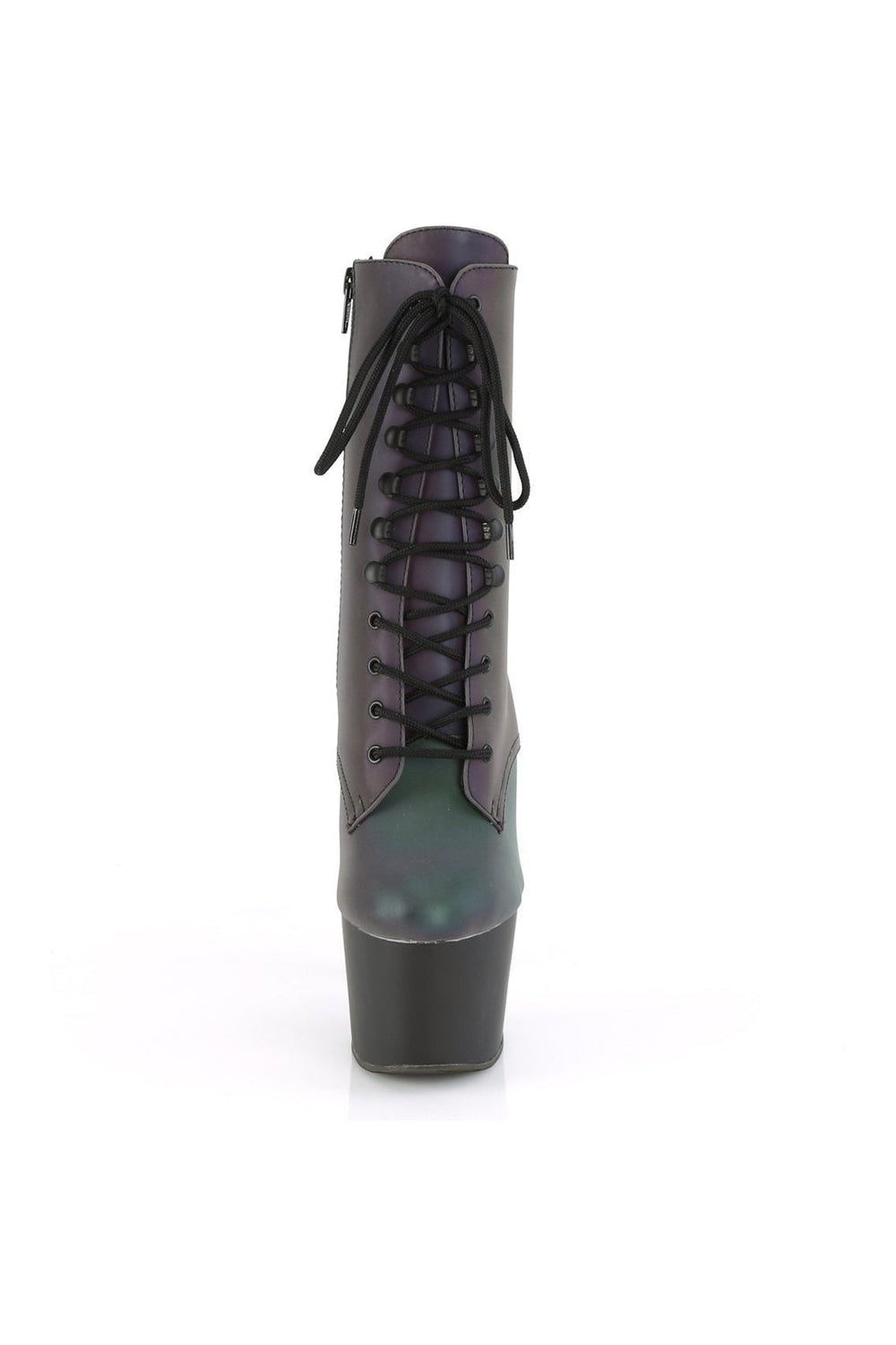 Pleaser ADORE-1020REFL Exotic Boot in Green Faux Leather