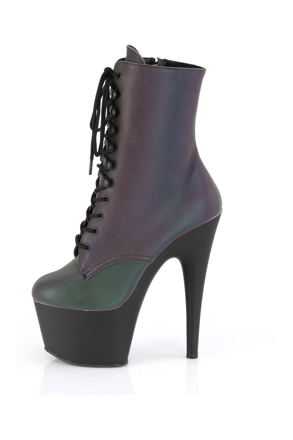 Pleaser ADORE-1020REFL Exotic Boot in Green Faux Leather