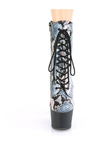 Pleaser ADORE-1020SP Exotic Boot in Silver Faux Leather