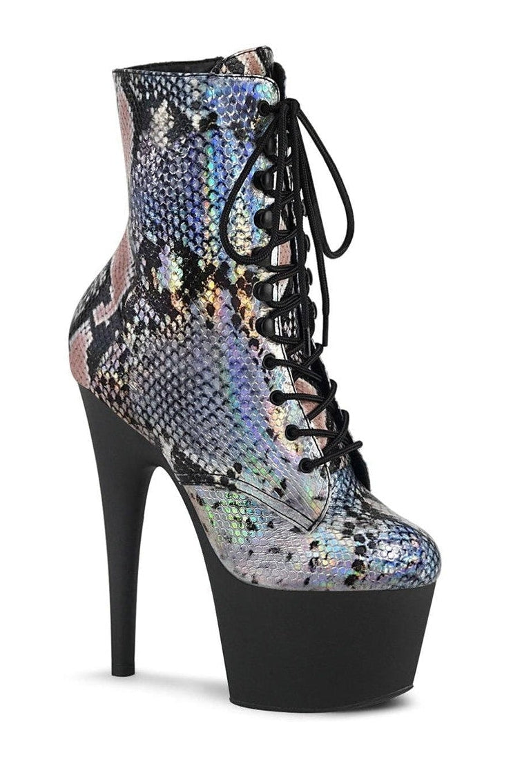 Pleaser Silver Ankle Boots Platform Stripper Shoes | Buy at Sexyshoes.com