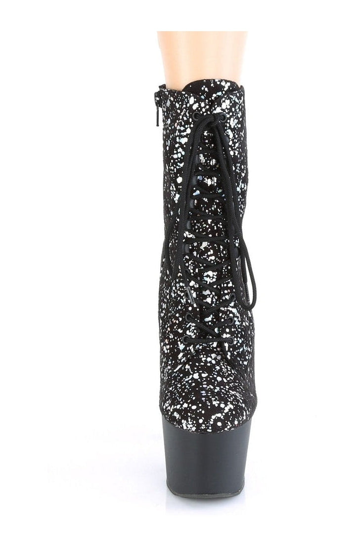 Pleaser ADORE-1020SPLAT Exotic Boot in Black Velvet