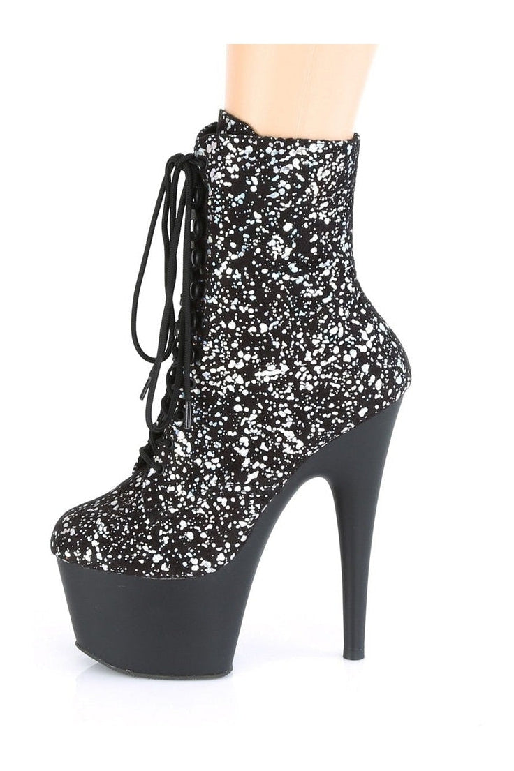 Pleaser ADORE-1020SPLAT Exotic Boot in Black Velvet