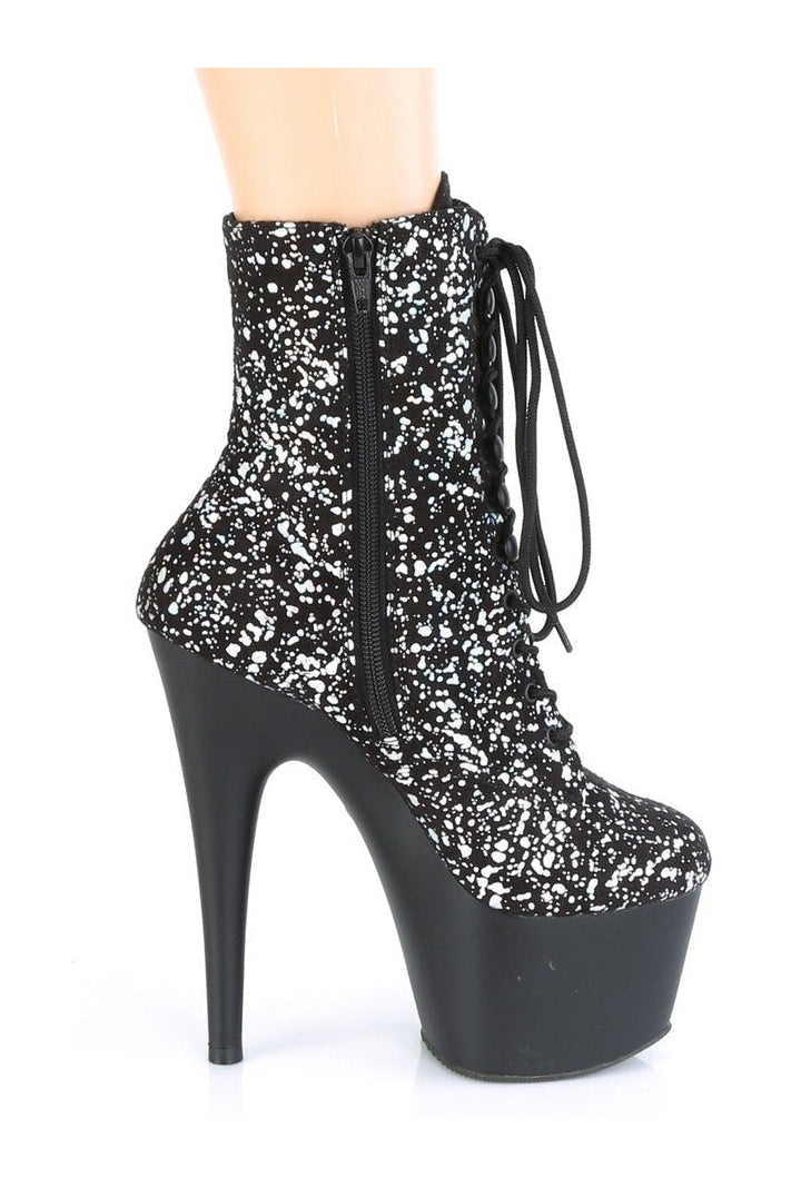 Pleaser ADORE-1020SPLAT Exotic Boot in Black Velvet