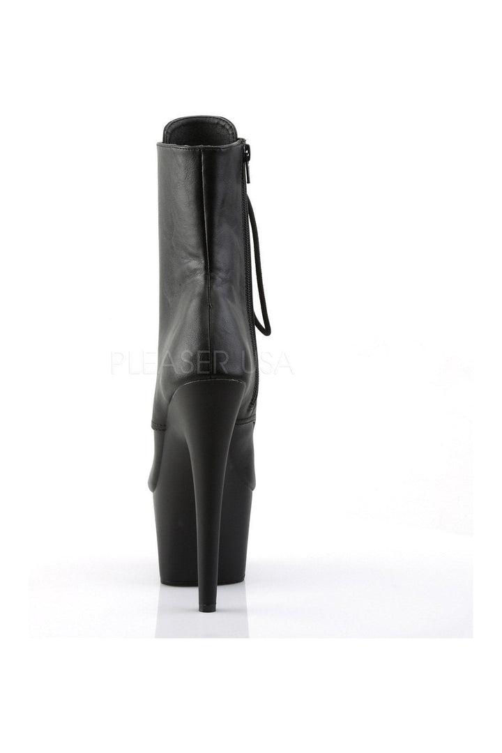 ADORE-1021 Platform Boot | Black Faux Leather-Pleaser-Ankle Boots-SEXYSHOES.COM