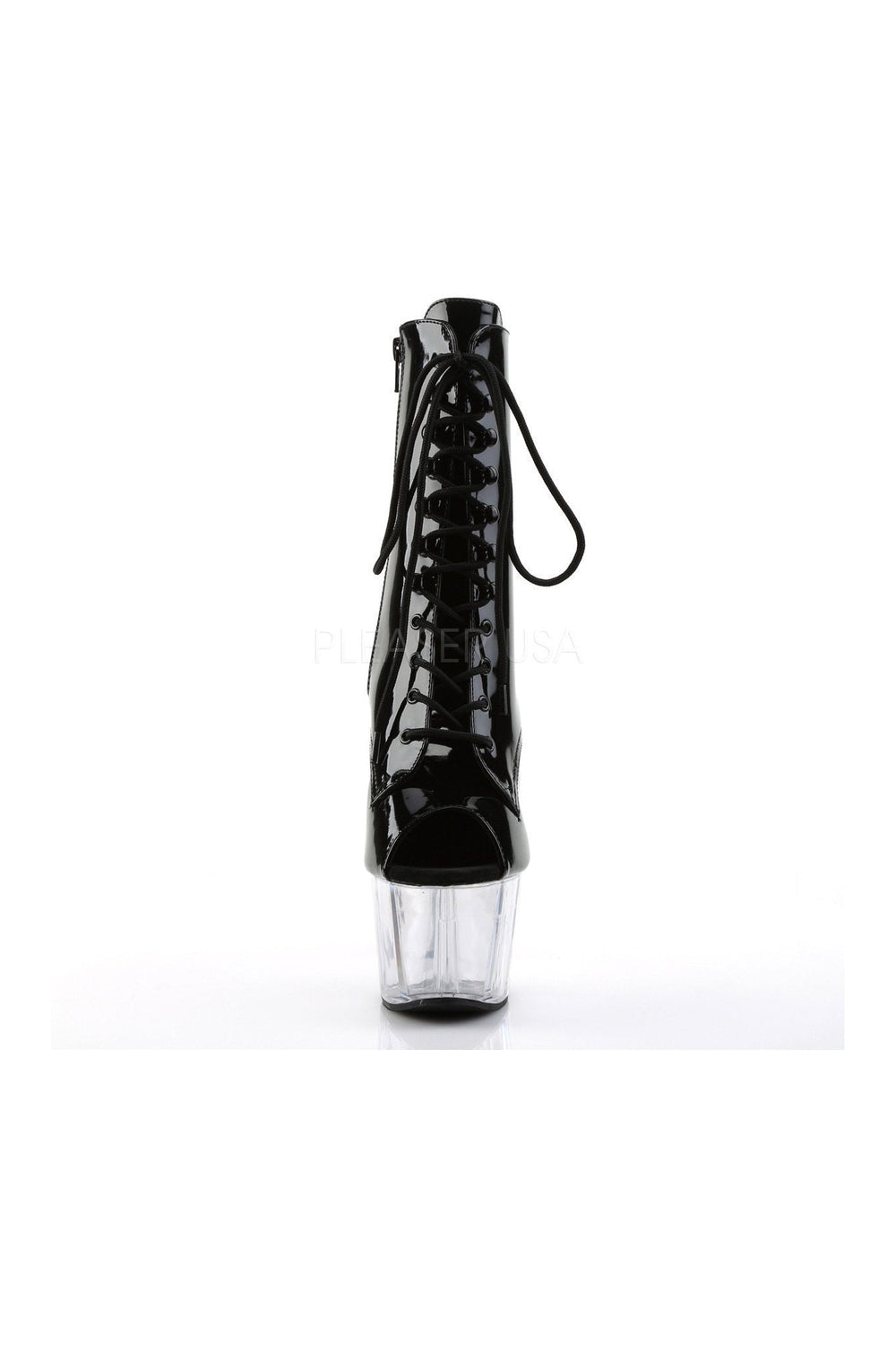 ADORE-1021 Platform Boot | Black Patent-Pleaser-Ankle Boots-SEXYSHOES.COM
