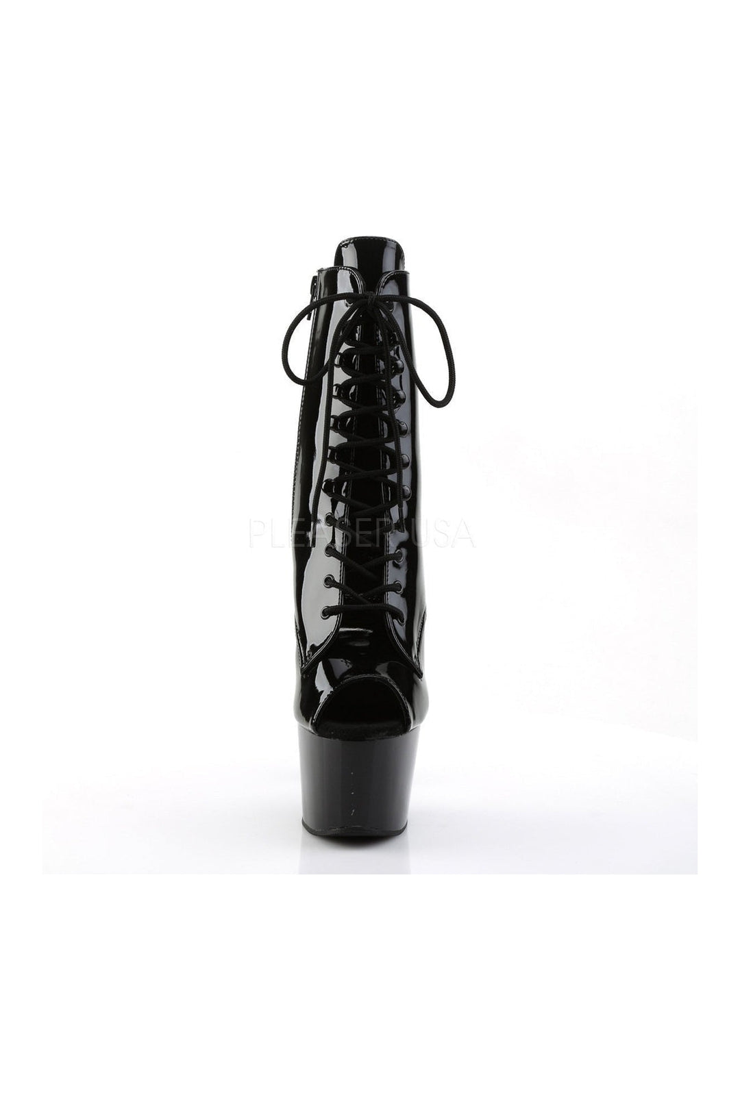 ADORE-1021 Platform Boot | Black Patent-Pleaser-Ankle Boots-SEXYSHOES.COM